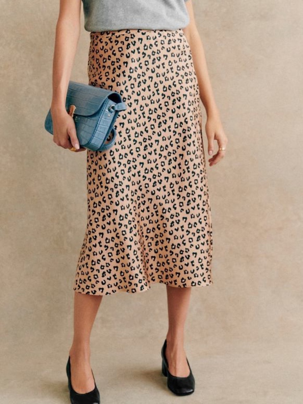 ZÉZANE Women’s Leopard Print Midi Sandy Skirt